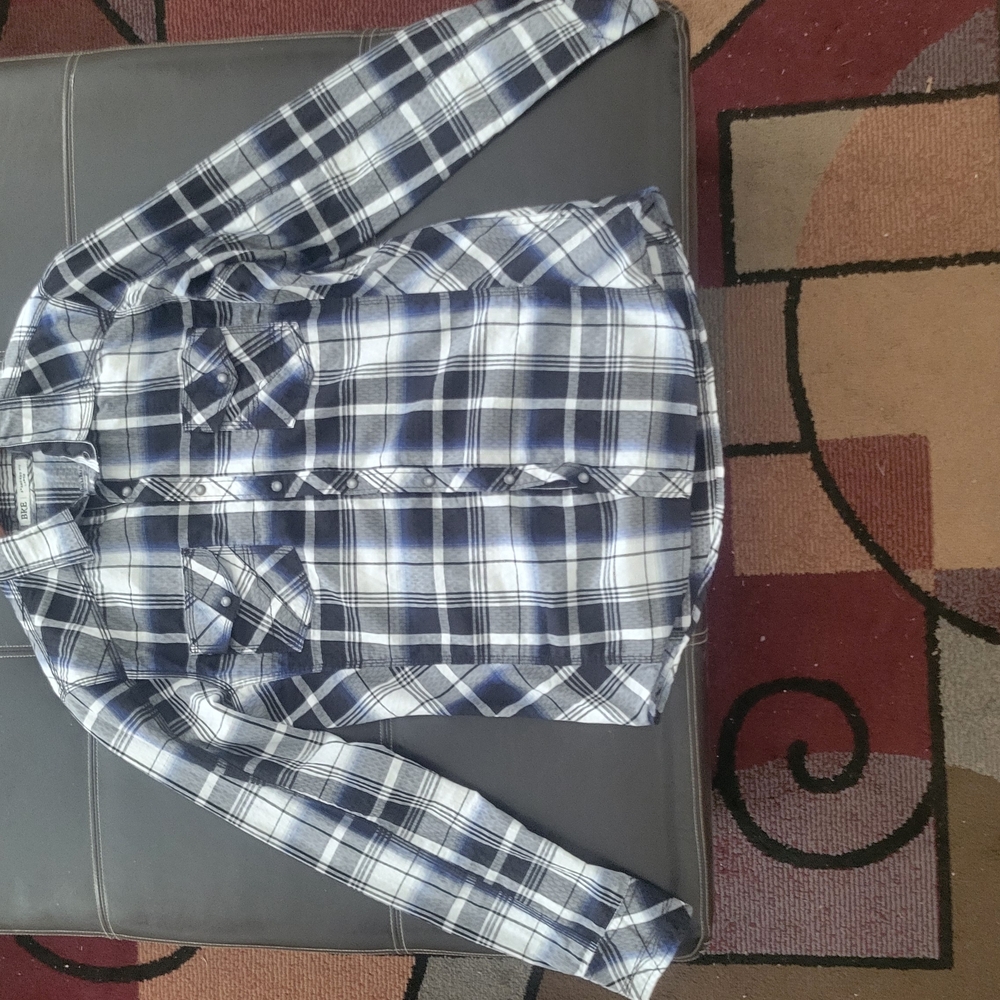 BKE Black and White Casual Button Down Shirt